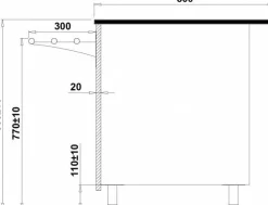 IGLOO Gastroline Kassentisch schwarz, 500x800x850 mm