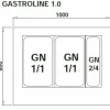 IGLOO Gastroline 1.0 Kühltheke Kühlvitrine, Länge 1000 mm Schwarz