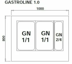 IGLOO Gastroline 1.0 Kühltheke Kühlvitrine, Länge 1000 mm Schwarz