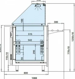 IGLOO Gastroline 1.0 Kühltheke Kühlvitrine, Länge 1000 mm Schwarz