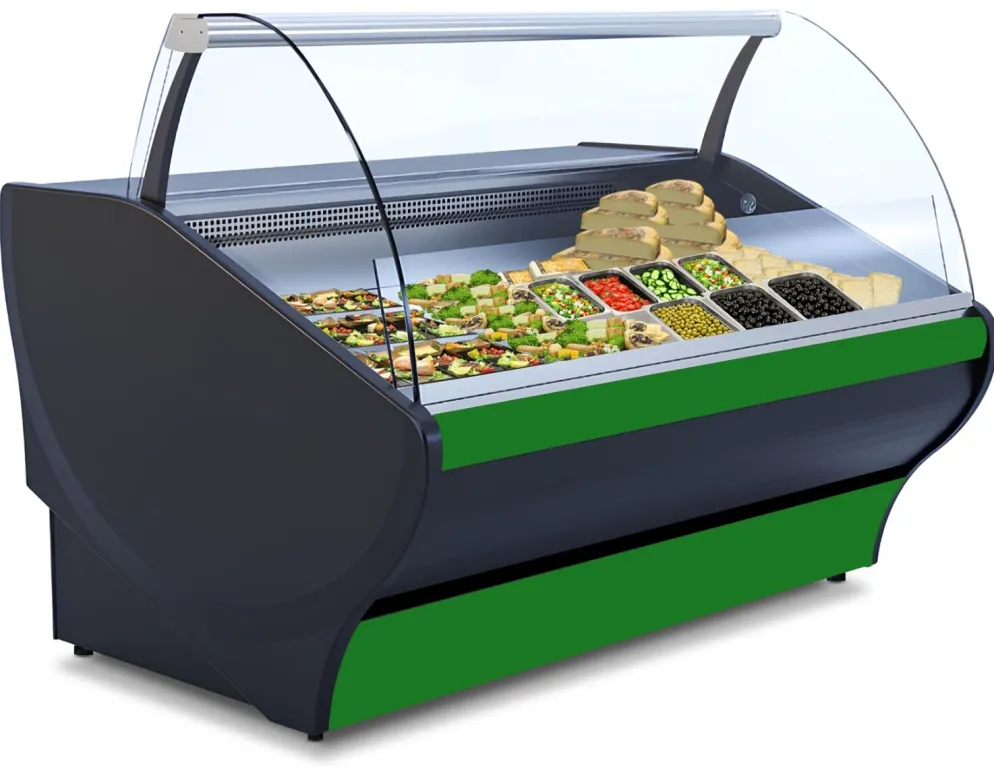 IGLOO Kühltheke Basia Neo 1.56S schwarz/grün, B 1650mm, Stille Kühlung