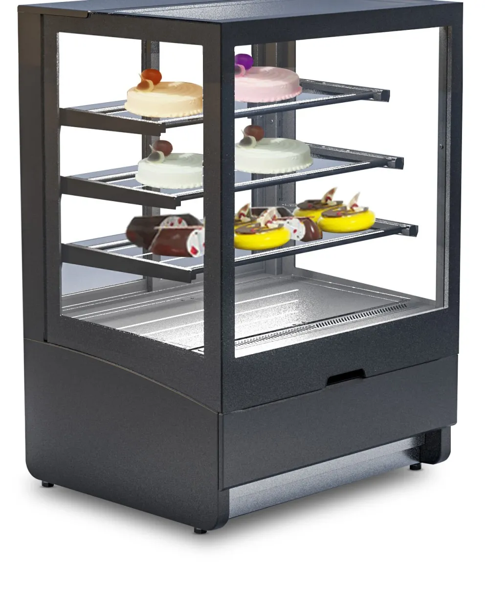 IGLOO Kuchentheke Kuchenvitrine INNOVA schwarz, 3 Regale, Breite 1000mm