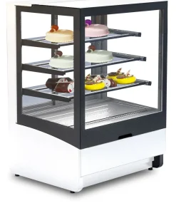 IGLOO Kuchentheke Kuchenvitrine INNOVA schwarz/weiss, 3 Regale, Breite 1000mm