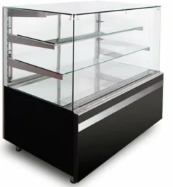 IGLOO Kuchentheke Kuchenvitrine GASTROLINE CUBE 1.3W Schwarz, 1310x835x1250 mm