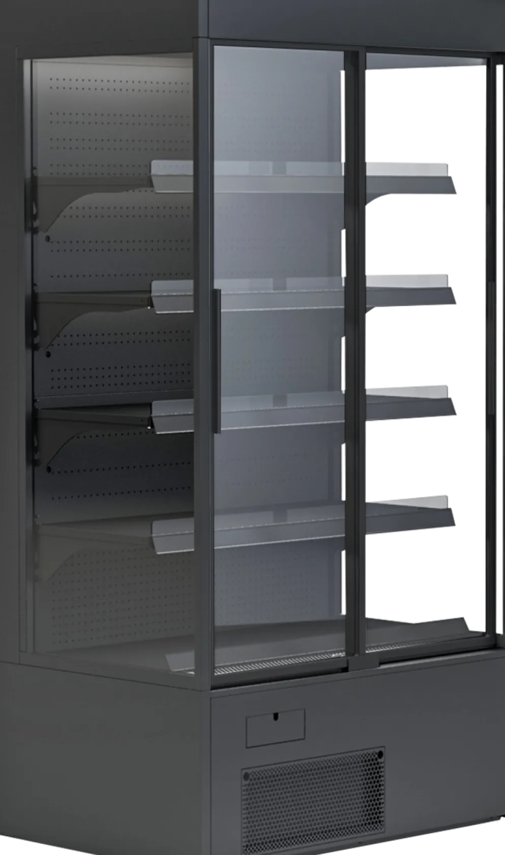 IGLOO Wandkühlregal Variant 167 Black Line mit Glasschiebetüren 1,14 kW, 1670 mm