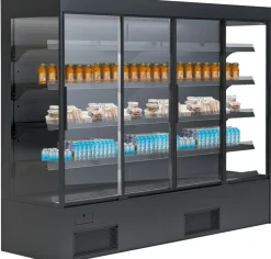 IGLOO Wandkühlregal Variant 257 Black Line mit Glasschiebetüren 1,50 kW, 2570 mm
