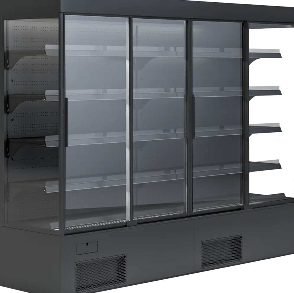 IGLOO Wandkühlregal Variant 257 Black Line mit Glasschiebetüren 1,50 kW, 2570 mm