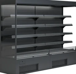 IGLOO Wandkühlregal Variant 257 Black Line mit Nachtrollo 2,32 kW, 2570 mm