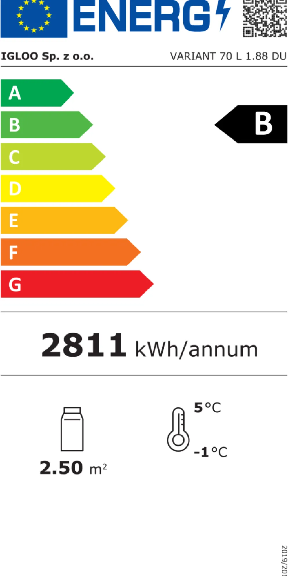IGLOO Wandkühlregal Variant 194 mit Drehtüren 1,10 kW, 1945 mm