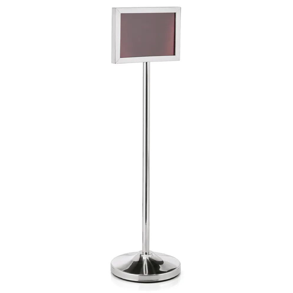 Info Ständer 120 cm hoch, DIN A4 Format quer silber