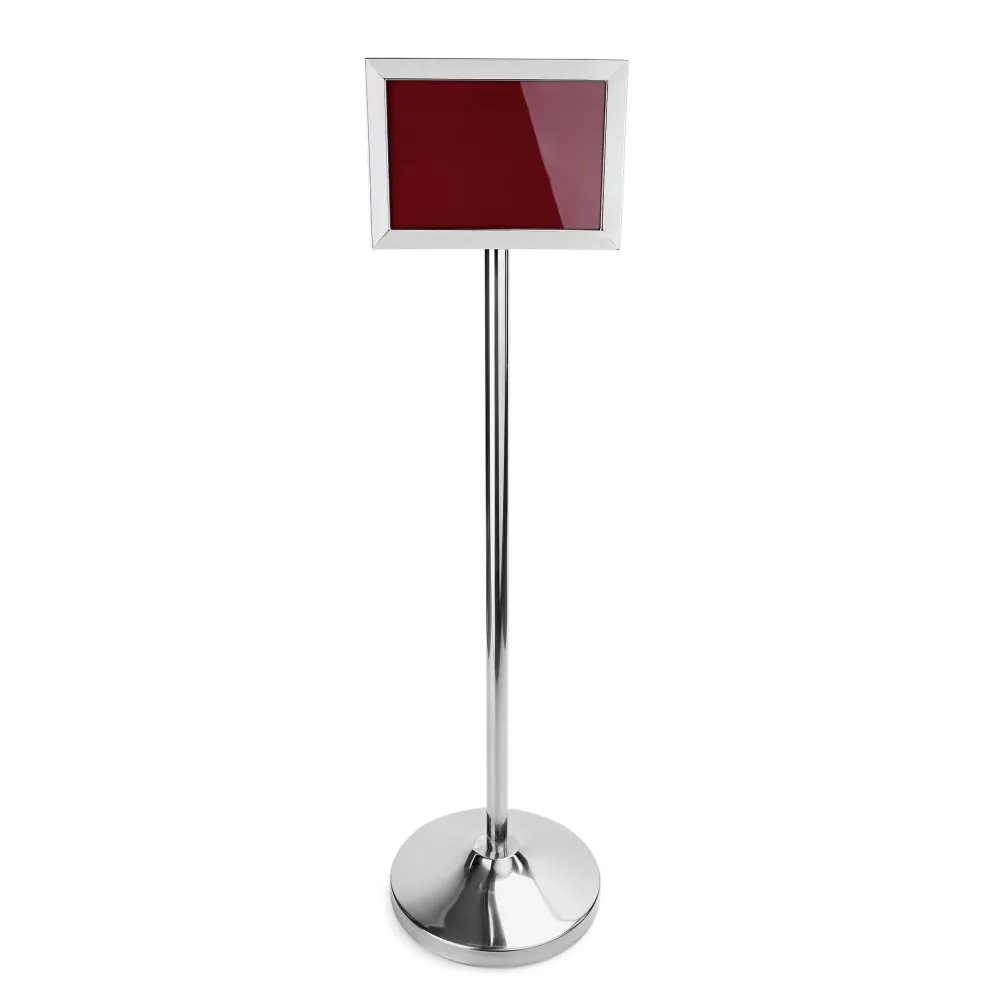 Info Ständer 120 cm hoch, DIN A4 Format quer silber