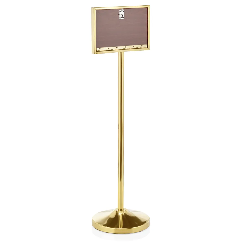 Info Ständer 120 cm hoch, DIN A4 Format quer goldfarben