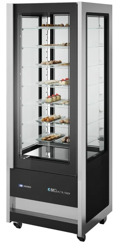 ISA Panorama-Kühlvitrine CRISTAL TOWER 750 RV TN BLACK