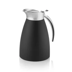 Isolierkanne, 1 Liter, Ø 12,5 cm, Höhe 20,5 cm, schwarz, Chromnickelstahl 18/8