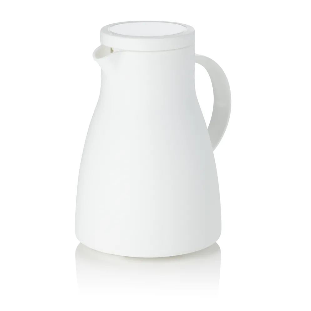 Isolierkanne, 1 Liter, Ø 14,5 cm, Höhe 22 cm, weiß, Polypropylen