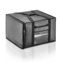 Isoliertasche, für 6 Pizzen, 51 x 48 x 34 cm, schwarz, Kunststoff, Aluminium