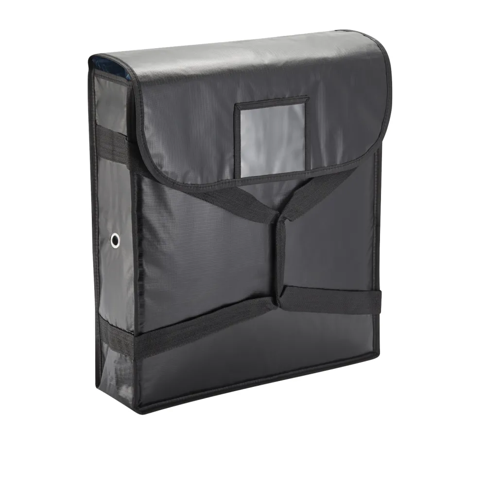Isoliertasche, für 2 Pizzen, 46 x 46 x 11 cm, schwarz, Kunststoff, Aluminium