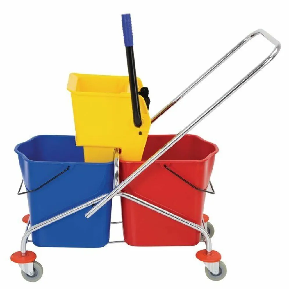 Jantex doppelter Moppeimer mit Mopppresse 2 x 23L