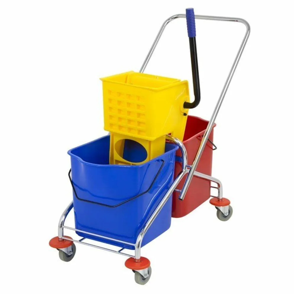 Jantex doppelter Moppeimer mit Mopppresse 2 x 23L