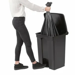 Jantex Küchenpedaleimer schwarz 65L
