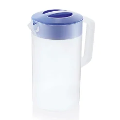 Kanne mit blauem Deckel, 2,5 Liter, Skalierung 250 ml, Polypropylen
