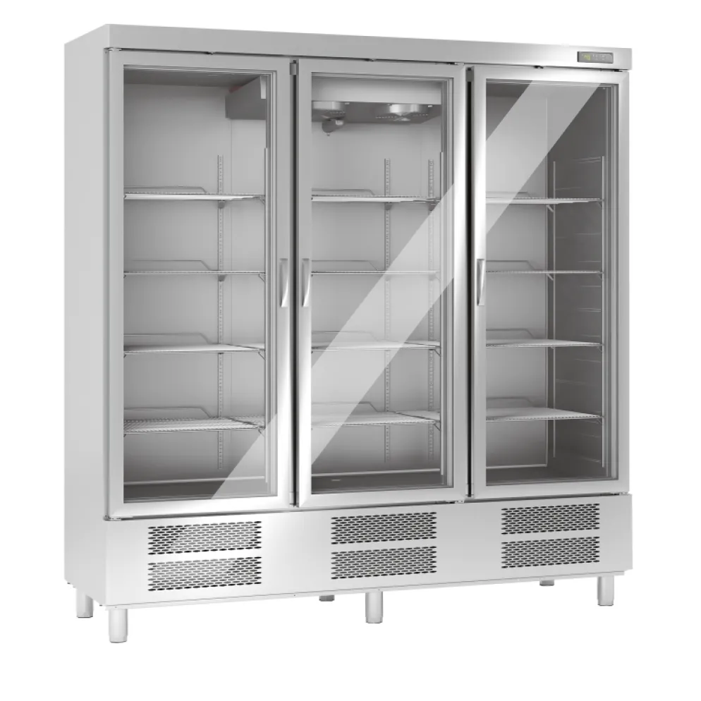 KBS Edelstahl-Tiefkühlschrank mit Glastüren TKU 1900 G