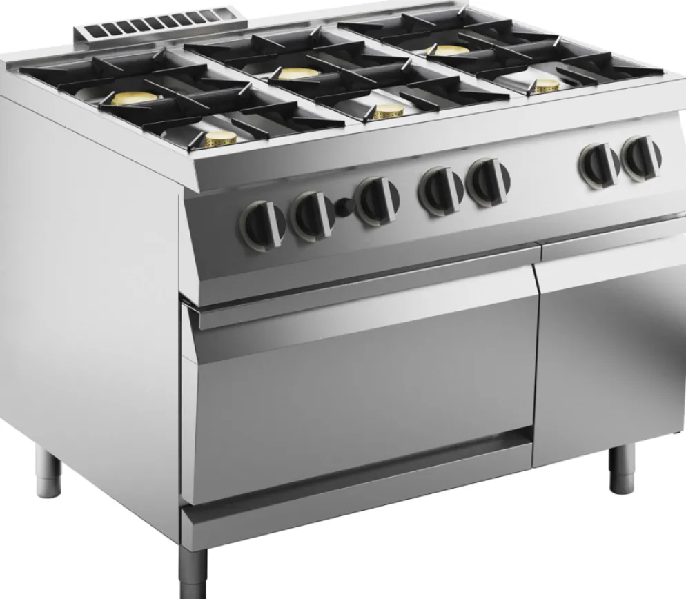 KBS Gas-Herd 6 Brenner mit Gas-Ofen