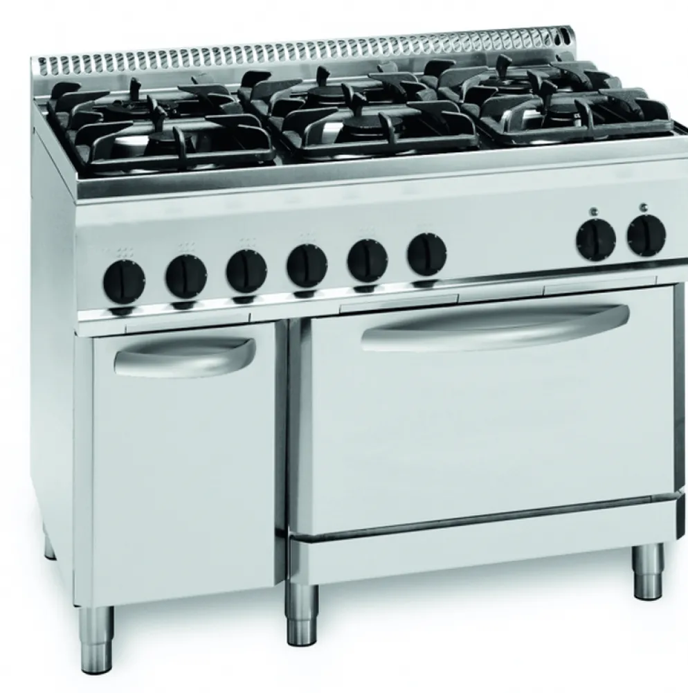 KBS Gas-Herd Ready-Line, 37kW, 6 Brenner, Gas Backofen, 1050x700x850mm