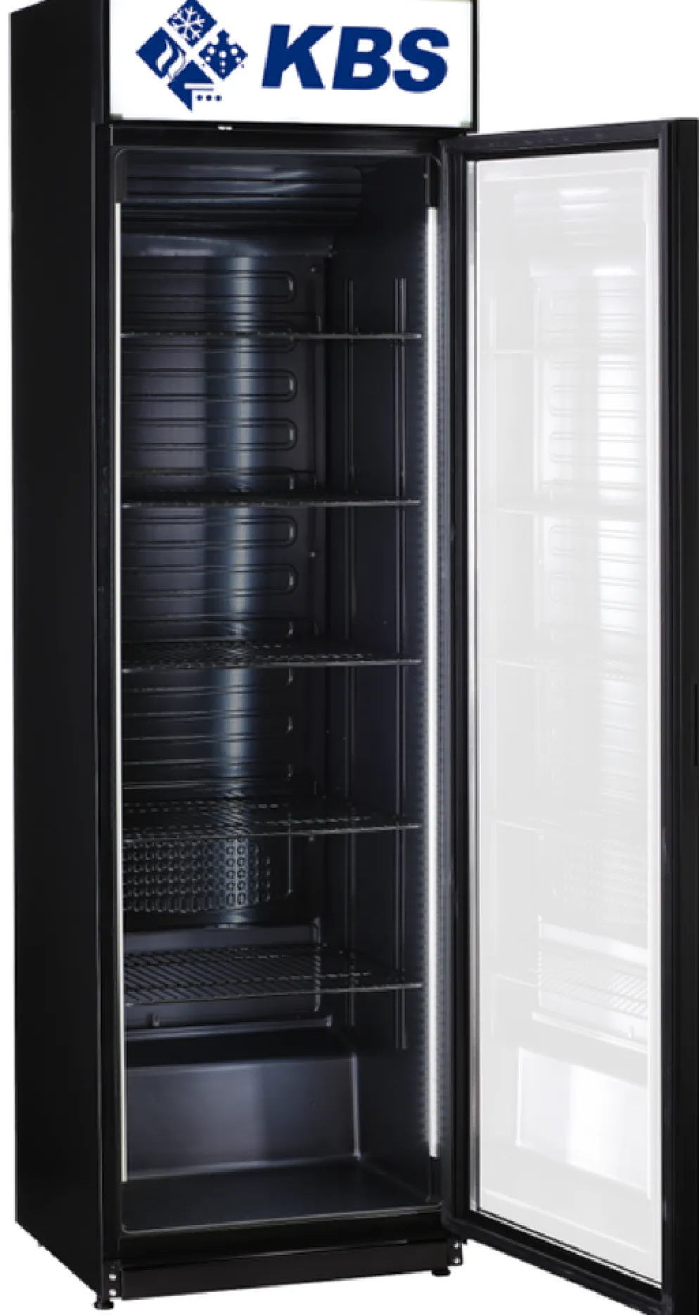 KBS Glastürkühlschrank FLK 365 schwarz, 385L