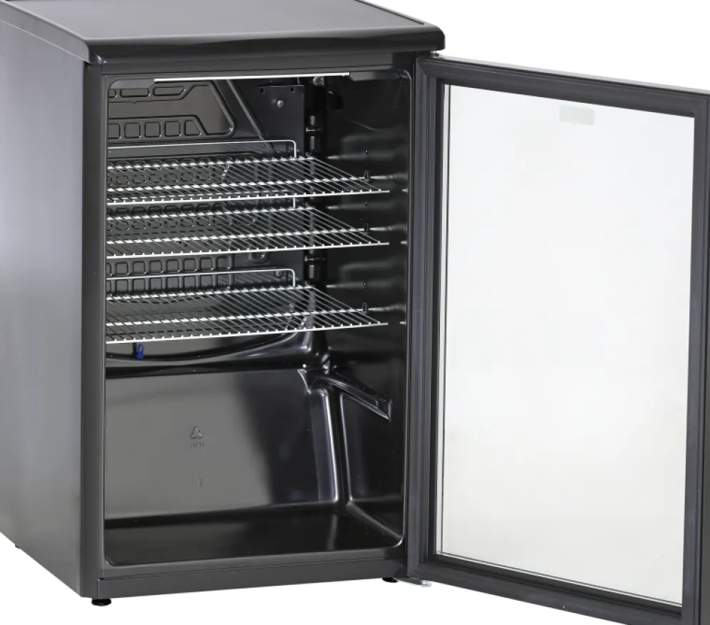 KBS Glastürkühlschrank K 140G schwarz, 130L