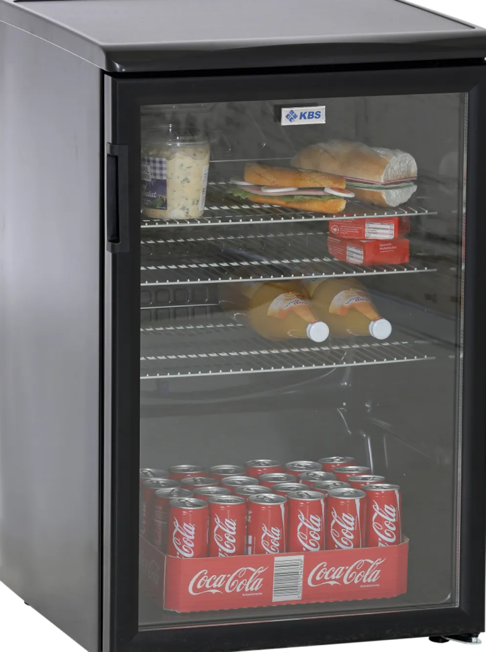 KBS Glastürkühlschrank K 140G schwarz, 130L