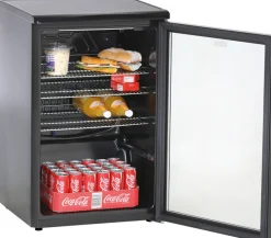 KBS Glastürkühlschrank K 140G schwarz, 130L