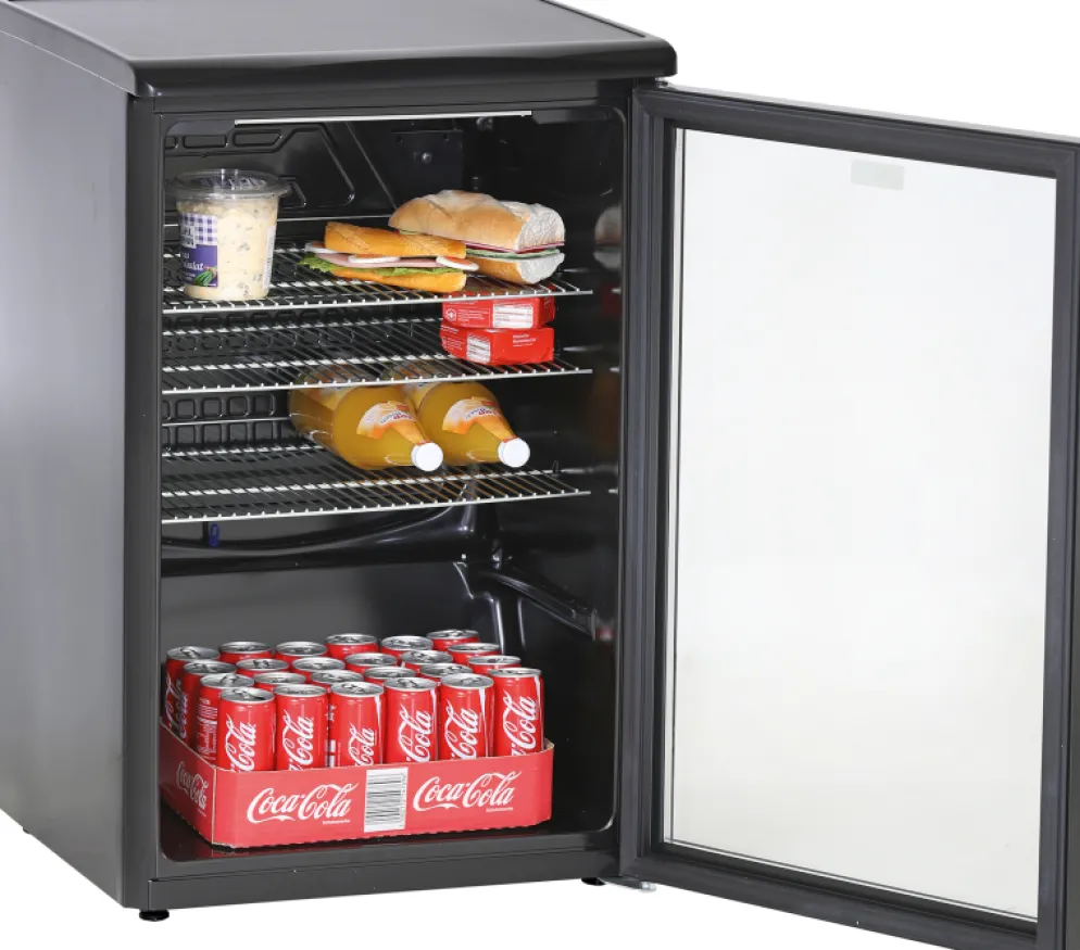 KBS Glastürkühlschrank K 140G schwarz, 130L