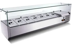 Kühlaufsatzvitrine für 6x GN 1/3, Breite 1400x400 mm, mit Glasaufsatz