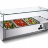 Kühlaufsatzvitrine für 3x GN 1/3, Breite 1200x400 mm, mit Glasaufsatz