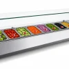 Kühlaufsatzvitrine für 8x GN 1/4, Breite 1800x340 mm, mit Glasaufsatz