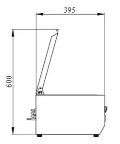 Kühlaufsatzvitrine für 6x GN 1/3, Breite 1400x400 mm, mit Edelstahldeckel