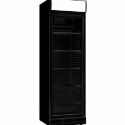 Kühlschrank 1 Glastür Schwarz 382 L, Türanschlag rechts, Breite 595mm