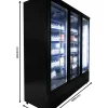 Kühlschrank mit 3 Glastüren Schwarz 1880 mm