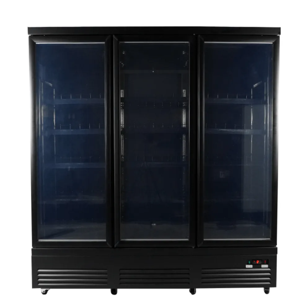 Kühlschrank mit 3 Glastüren Schwarz 1880 mm