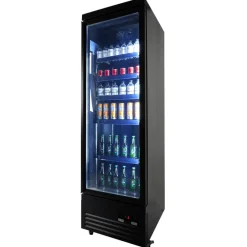 Kühlschrank mit 1 Glastür Schwarz 620 mm