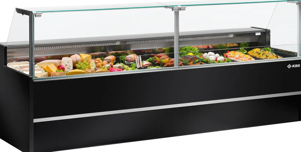 Kühltheke Frischwarentheke Delio 3-250U, Umluftkühlung, Breite 2500 mm