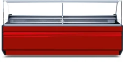 Kühltheke PICO statische Kühlung rot schwarz 1500x860x1220mm
