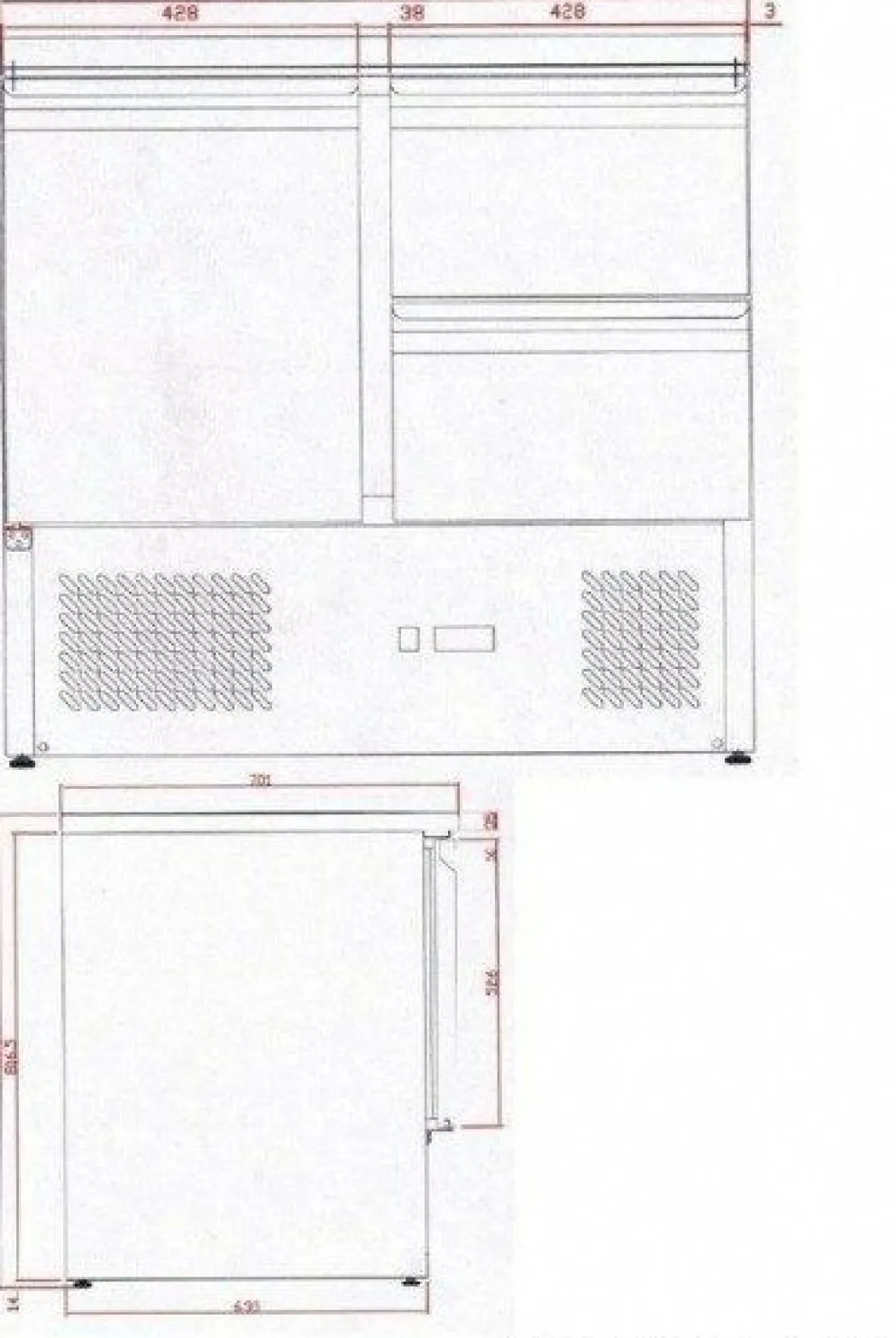 Kühltisch KTM 202, 903x700x875 mm - GN 1/1