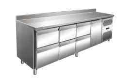 Kühltisch KT-VIP mit 6 Schubladen und 1 Tür und Aufkantung, 2.230x700x960 mm