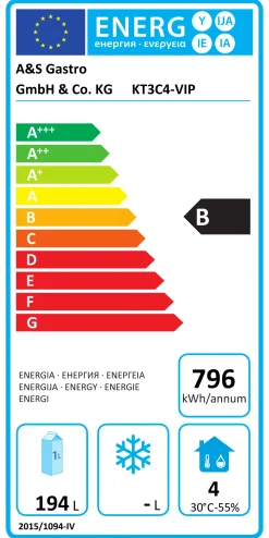 Kühltisch KT-VIP mit 4 Schubladen und 1 Tür, 1.795x700x860mm