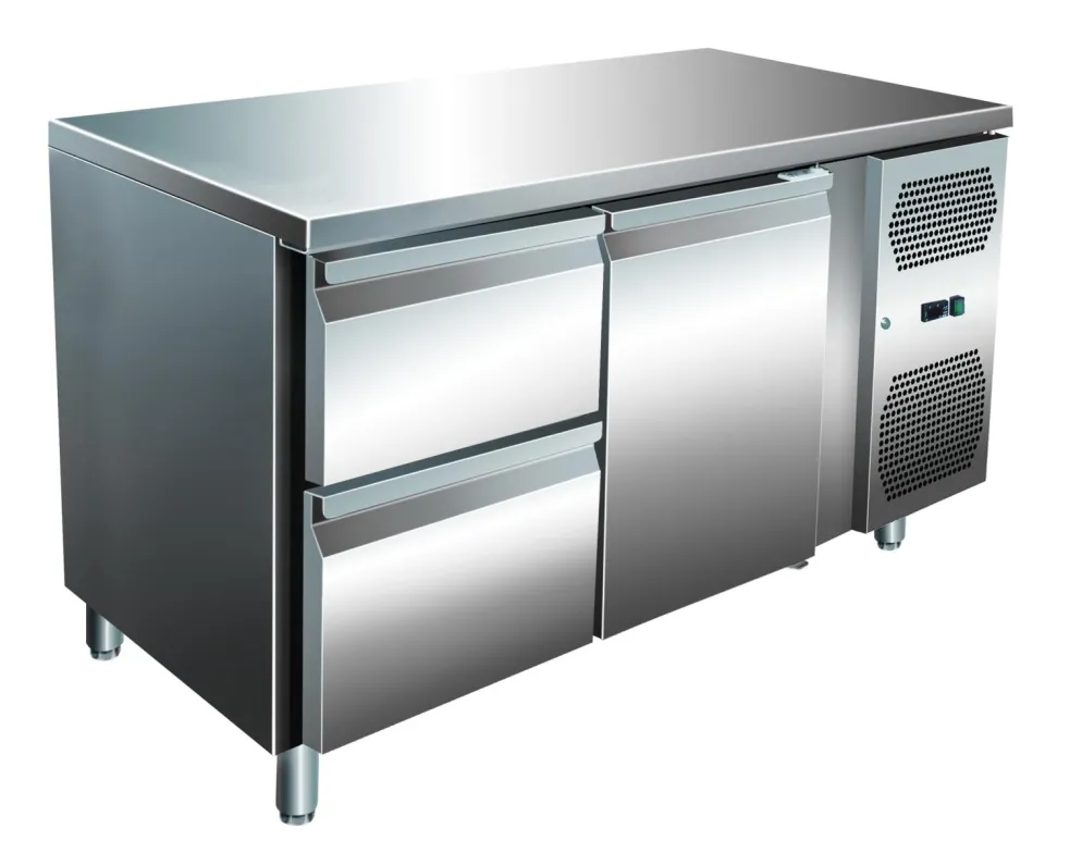 Kühltisch KT-VIP mit 2 Schubladen und 1 Tür, 1.360x700x860mm