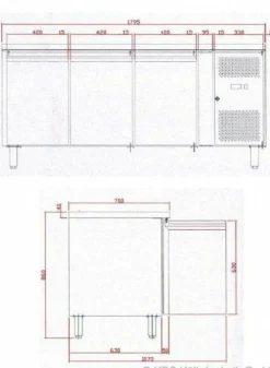 Kühltisch KT 310, 1795x700x860 mm - GN1/1