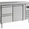 Kühltisch mit Tür und 2 Schubladen, 1360x700x850mm - GN 1/1