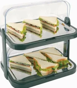 Kühlvitrine Buffet-Vitrine DOPPELDECKER 8-teilig, inkl. Kühlakkus schwarz